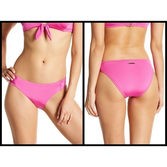 💕TRINA TURK💕 Pink Shirred Side Bikini Bottoms - Picture 1 of 8